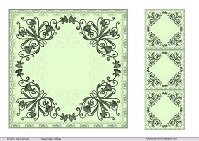 Floral Corner Card Blanks-monochrome2