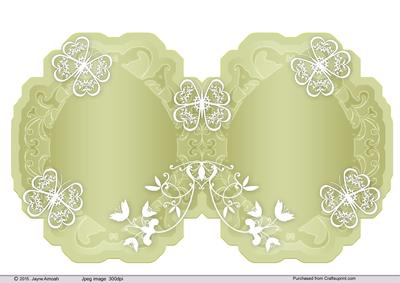 Butterflies and Florals in Pale Green and White-card Blank