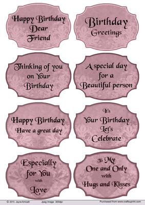 Birthday Sentiments Labels