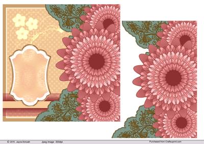 6.75 Stylised Dusky Pink Flowers