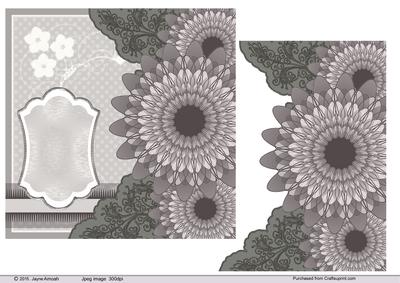6.75 Stylised Grey Flowers