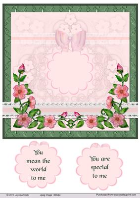 8x8 in Sq. Floral in Lace and Pinks