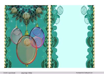 3 Tranparent Christmas Bauble in Teal