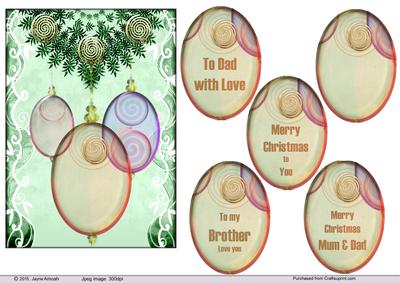 3 Tranparent Christmas Bauble in Green -2