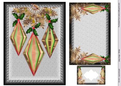 Diamond Shaped Baubles,panel and Tag