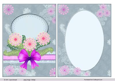 Stylised Flowers with Bow -topper and Insert 1
