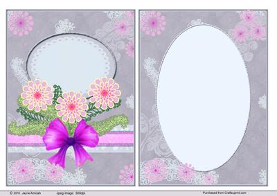 Stylised Flowers with Bow -topper and Insert 2