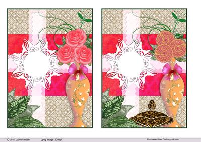 2 x 5x7in Floral Toppers