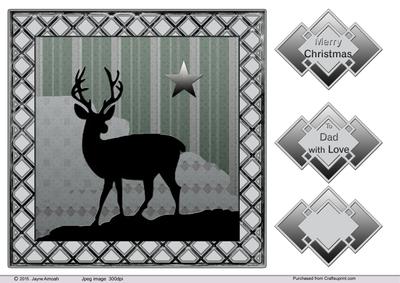 Deer in Silhouette and Duotone Background