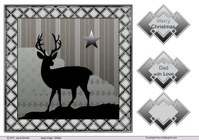 Deer in Silhouette in Soft Tone Background-2
