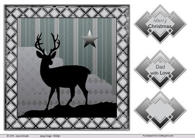 Deer in Silhouette in a Soft Tone Background-3