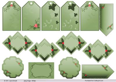 Holly and Ivy Christmas Tags and Labels2