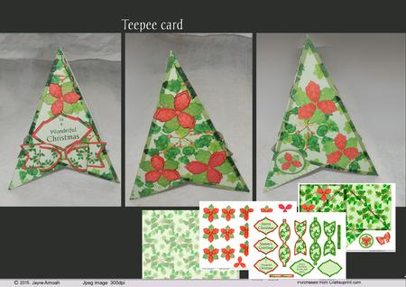Christmas Teepee -poinsettia and Holly
