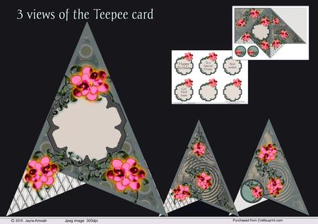 Teepee Card - Pink Florals 2