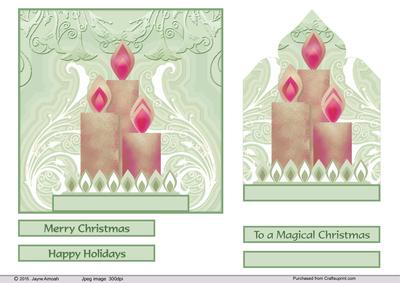Christmas Pink and Orange Candles - 5