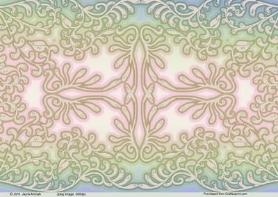 Foliage in Beige Blues and Greens 3