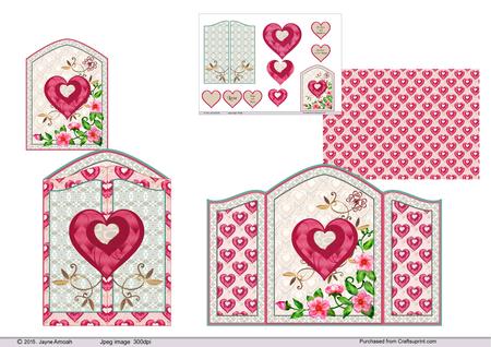 Gate-fold Hearts and Flowers