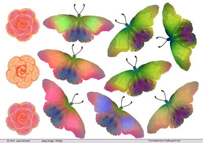 Roses and Butterflies - Jpeg