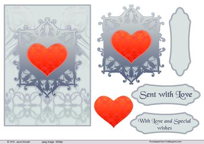 Decorative Framed Heart-3 Purples