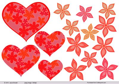 Heart Decoupage and Flowers