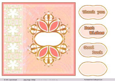 Decorative Labe Card Front-pink