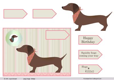 Dachshund Birthday Card Front 2