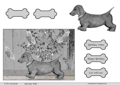 Dachshund Pup Birthday Card Front