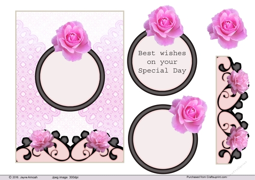 5x7 Special Day with pink roses