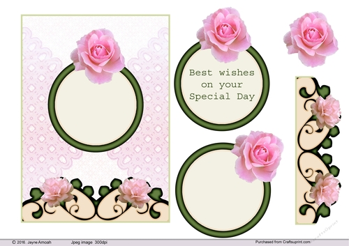5x7 Special Day with pink roses 2