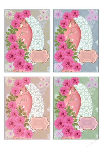 4 Floral vase with Roses