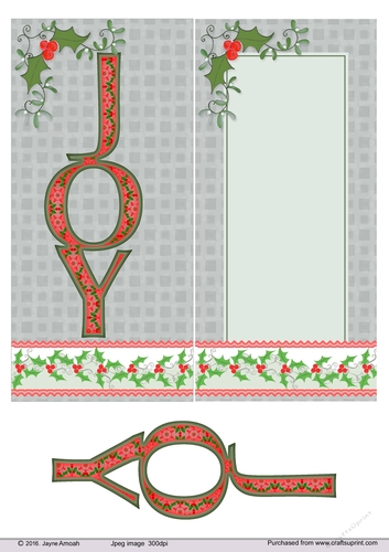 JOY at christmas 3- small DL card