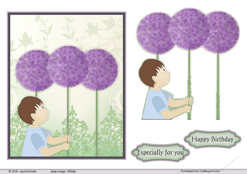 Little Boy holding a Giant Allium