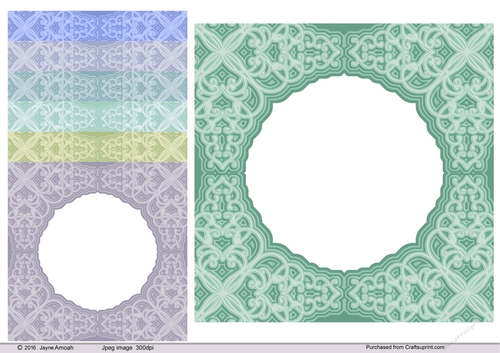 7x7in Decorative Embossed card Front with aperture