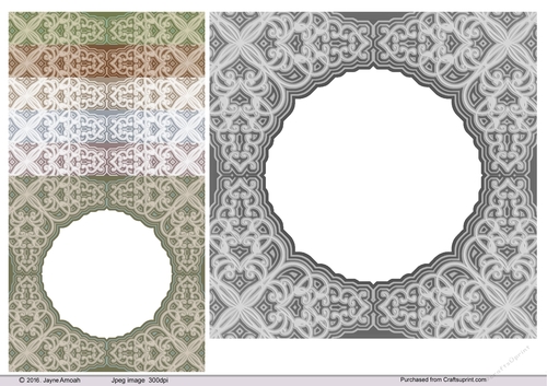 7x7in Decorative Embossed card Front with aperture 3