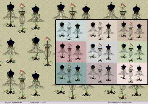A4 Christmas manikin background paper kit