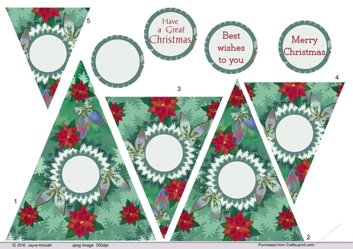 Christmas Bauble and poinsettia tree decoupage 2