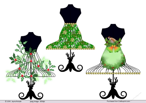 3 Christmas decorated Manniquins