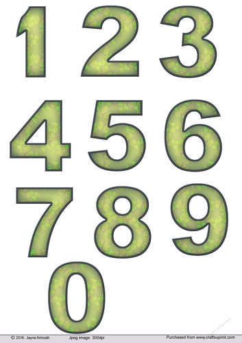 Numbers 0-9 Christmas Holly kit 2