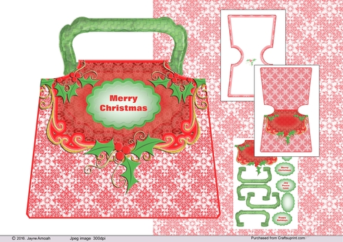 Angel Lace and Holly- Bag Shaped card Kit 1