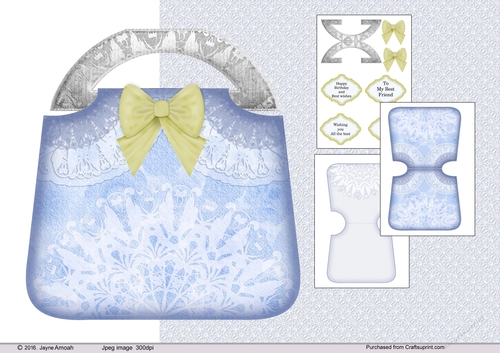 Floral Lace Bag shaped card