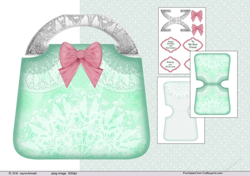 Floral Lace Bag shaped card