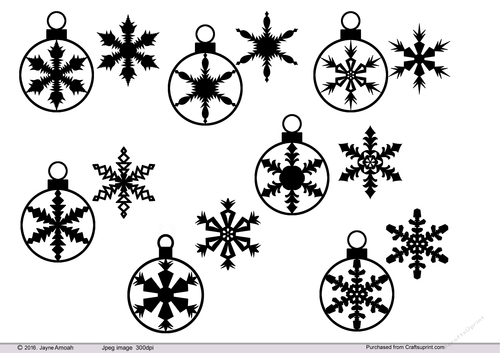 Snowflake Baubles - png files