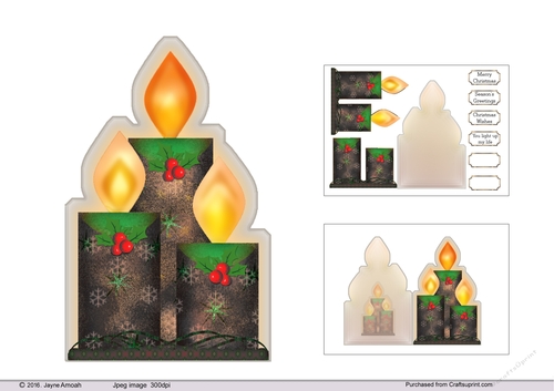 Candle shaped card