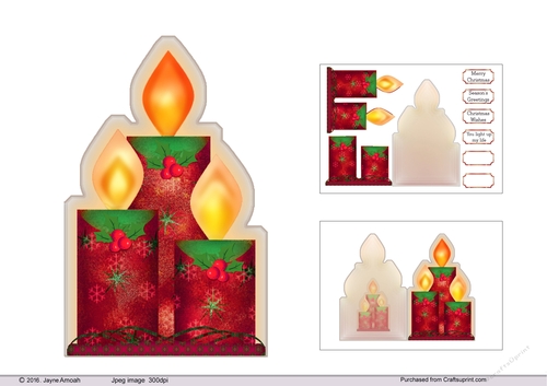Candle shaped card