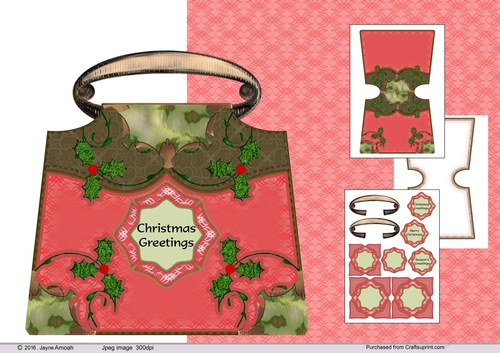 Red Christmas Bag - with holly