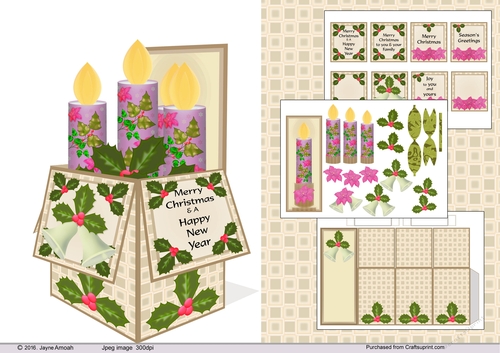 Christmas candle in a box
