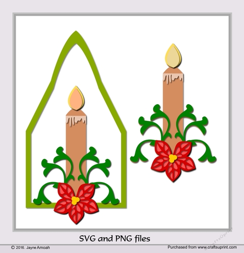 Candles Floral- Poinsettia