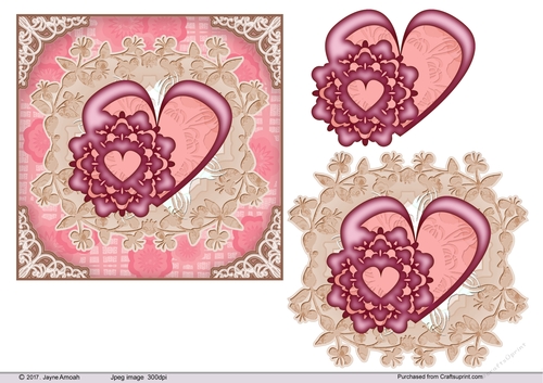 Hearts in Foral garland