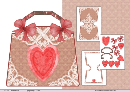 Valentine- Hearts and Bows Handbag