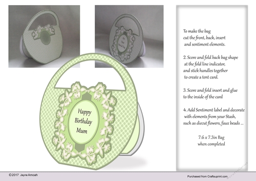 Green Polka dot bag shaped card Kit 1